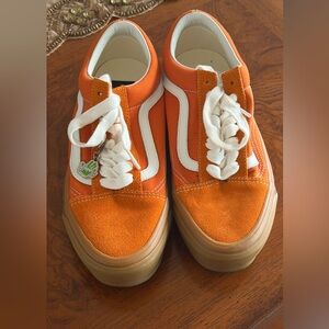 Orange Women’s Vans Shoes with charm